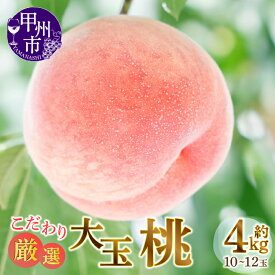 【ふるさと納税】 桃 大玉 2026年 先行予約 選べる 内容量 配送方法 約2kg 約4kg 5〜12玉 常温 冷蔵 クール便 6月 7月 8月 発送 甲州市産 厳選 新鮮 果物 フルーツ ギフト 贈答 期間限定 数量限定 白鳳系 白桃系 山梨県 甲州市 （MG）