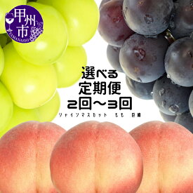 【ふるさと納税】 フルーツ 定期便 2026年 先行予約 選べる 2回 3回 果物 桃 約1.8kg 6〜8玉 種無し巨峰 約1kg 2房 シャインマスカット 約1.1kg 2〜3房 期間限定 数量限定 葡萄 ぶどう もも 甲州市産 山梨 旬 果実 厳選 社員マスカット （MG）