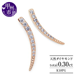 【ふるさと納税】 ピアス ペア ファッション K18 天然 ダイヤ 0.30ct ゴールド スタッド レディース SIクラス ホーン ツノ シェイプ ダイヤモンド 0.30カラット ホワイト イエロー ピンク WG YG PG 4