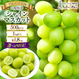 【ふるさと納税】【2025年発送】 ぶどう 山梨県産 シャインマスカット 選べる内容量 500g以上～約1.8kg(1房/2～3房) [えべし 山梨県 中央市 21470730y] フルーツ 果物 くだもの ブドウ シャイン マスカット 葡萄 種なし 【2025年8月下旬～10月下旬発送予定】