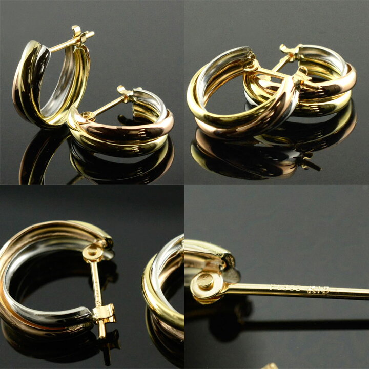 楽天市場】【ふるさと納税】ピアス スリーカラー K18 K18PG PT900 