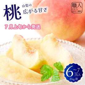 【ふるさと納税】山梨の桃　6～7玉　2kg箱【2026年7月上旬から発送】　長田明農園[5839-1241]