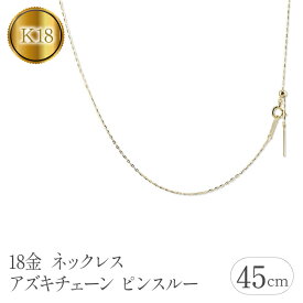 【ふるさと納税】ふるさと納税 18金 ネックレス 45cm ピンスルー チェーンだけ k18 18k ネックレスチェーン 山梨県 昭和町 送料無料18金 ネックレス 45cm アズキチェーン ピンスルー スライド　管理番号 211109mro106ynSWAA106