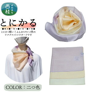 【ふるさと納税】 とにかく軽いふんわりスカーフ シルクコットンコンパクトスカーフ とにかる 31cm×145cm目を惹くグラデーションカラー 郡内織物 日本製 国産 絹 綿
