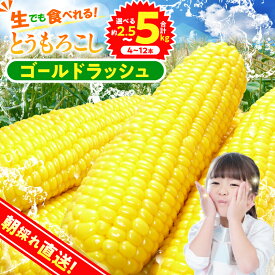 【ふるさと納税】 ★2027年先行予約★ とうもろこし ゴールドラッシュ 約2.5kg(4～6本入） 約5kg(10～12本) コーン 朝採れ 人気 トウモロコシ 野菜 お取り寄せ スイートコーン 産地直送 農家直送 新鮮 ギフト 贈り物 贈答 送料無料 山梨県 忍野村 ※沖縄県、離島不可