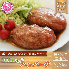 【ふるさと納税】お肉屋さんの手作りハンバーグ（デミソース入り）10パック20個入 計2.2kg