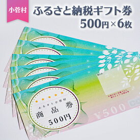 【ふるさと納税】小菅村ふるさと納税ギフト券（500円×6枚）