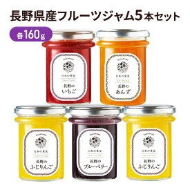 【ふるさと納税】長野県産フルーツジャム5本セット　SFF-30 果実ジャム ブルーベリージャム いちごジャム あんずジャム りんごジャム 朝食 パンに塗る 食べ比べ