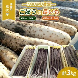 【ふるさと納税】先行予約 長野市松代産 TAKANO農園　ごぼう（約1kg）【約5本】と長いも（約2kg）【2～4本】計3kg 野菜 根菜 長野県産 ネバネバ シャキシャキ とろろご飯 具材 食材 国産 　お届け：2025年11月下旬～12月下旬