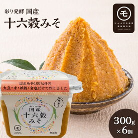 【ふるさと納税】彩り発酵　国産十六穀みそ　300g×6個 発酵食品 みそ汁 料理 調理 味付け 和食 香味深さ まろやか 信州赤系みそ 深い味わい 　お届け：2024年3月1日～発送いたします