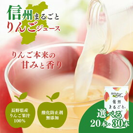 【ふるさと納税】りんごジュース 長野 信州まるごと りんご ジュース 160g×選べる20～30本