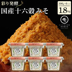 【ふるさと納税】彩り発酵「国産十六穀みそ」300g×6個 | 十六穀みそ みそ 発酵 健康 人気 おすすめ 発酵食品 調味料 和食 日本食 みそ汁 信州みそ 送料無料 長野県 長野市 信州 信濃 ふるさと納税