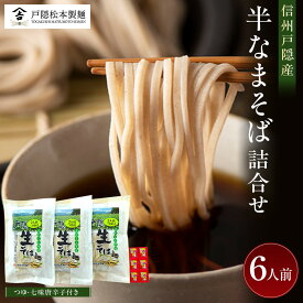 【ふるさと納税】信州戸隠産半なまそば詰合せ　6人前　つゆ・七味付 | そば 蕎麦 麺 麺類 和食 グルメ つゆ 人気 おすすめ ギフト 家庭用 送料無料 長野県 長野市 信州 信濃 ふるさと納税