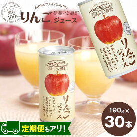 【ふるさと納税】 【選べる定期便】果汁 100％ 信州・安曇野 りんご ジュース 30本 ( 各190g ) 信州 安曇野地域産 りんご ジュース | アップルジュース 飲料 果汁 野菜 フルーツ 人気 缶 ドリンク 飲み物 長野県 松本市 定期便