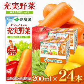 【ふるさと納税】紙 充実野菜 緑黄色野菜 ミックス 200ml × 24本