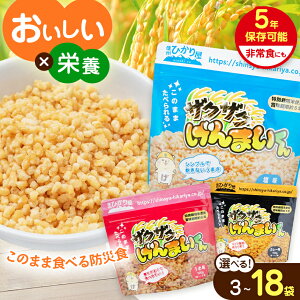 【ふるさと納税】【選べる】ザクザクげんまいくん3種セット (塩、梅、カレー )※残り消費期限3年から4年の為、値引き販売中|米 玄米 スナック お菓子 ザクザク げんまい 栄養 防災 食感
