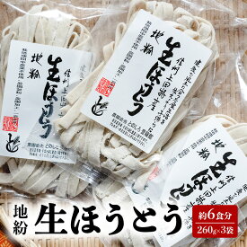 【ふるさと納税】地粉 生ほうとう 6食分 (260g×3袋) 国産 信州産 生麺 ほうとう ほうとう麺 小麦粉 麺類 お中元 信州 長野 長野県 上田市　お届け：入金から出荷まで1か月以上かかる場合もございます。ご了承の上寄付いただけますと幸いです。