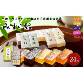 【ふるさと納税】みすゞ飴和紙24粒　銘菓 林檎 ゼリー 和菓子 お菓子 菓子 スイーツ りんご 長野 信州