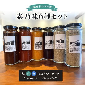【ふるさと納税】素乃味シリーズ6種セット【塩（山）】【塩（海）】【しょうゆ】【ソース】【ケチャップ】【ドレッシング】 地蔵ファーム　料理　調味料　セット　国産　万能　時短料理　食べ比べ