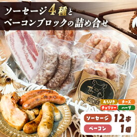 【ふるさと納税】BUTCHER　ソーセージとベーコンブロックの詰め合わせ【018-18】|　手作りソーセージ 高遠 の食材 も 一部使用 つまみ 長野県産 伊那 ふるさと納税