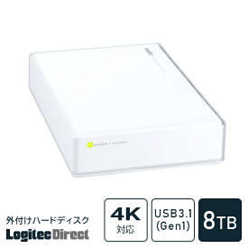 【ふるさと納税】【105-02】ロジテック HDD 8TB USB3.1(Gen1) / USB3.0 国産 TV録画 省エネ静音 外付け 白 ハードディスク【LHD-EN80U3WSWH】