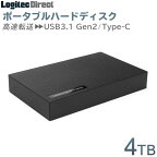 【085-02】 ロジテック ハードディスク(HDD) 4TB ポータブル TypeC【LHD-PBR40UCBK】