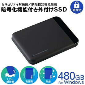 【ふるさと納税】【049-02】ロジテック セキュリティ対策 暗号化 外付けSSD ポータブル 480GB【LMD-PBL480U3BS】