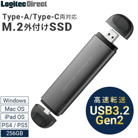 【ふるさと納税】【035-01】ロジテック 外付けSSD M.2 NVMe Type-C Type-A 両挿しタイプ USB3.2 Gen2 256GB【LMD-PNVS250UAC】