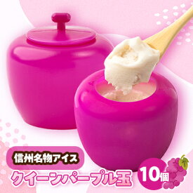 【ふるさと納税】信州クイーンパープル玉10個セット_ナガノパープル クイーンルージュ 長野県産 デザート 10個入り ご当地アイス ご当地 アイス フルーツ お取り寄せ 冷凍 スイーツ【配送不可地域：離島】【1643899】