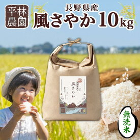 【ふるさと納税】＜先行予約＞令和7年産 風さやか 無洗米 10kg×1袋 長野県産 米 白米 精米 お米 ごはん ライス 甘み 農家直送 産直 信州 人気 ギフト 時短 お取り寄せ 平林農園 送料無料 長野県 大町市 | お米 こめ 白米 食品