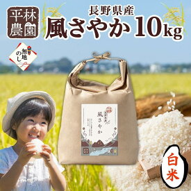 【ふるさと納税】＜先行予約＞無地熨斗 令和7年産 風さやか 白米 10kg×1袋 長野県産 米 精米 お米 ごはん ライス 甘み 農家直送 産直 信州 人気 ギフト 平林農園 熨斗 のし 名入れ不可 送料無料 長野県 大町市 | お米 こめ 白米 食品