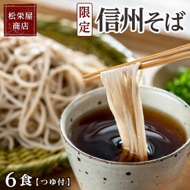 【ふるさと納税】信州 そば 6食つゆ付き | 老舗　麺類 名店 信州そば 風味豊か つゆ付き 手打ち風 人気 おすすめ 蕎麦 和食 麺類 乾麺 ギフト 保存食 郷土料理 送料無料 長野県 大町市 ふるさと納税