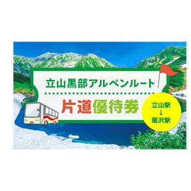 【ふるさと納税】立山黒部アルペンルート 片道優待券 1枚 （立山駅→扇沢駅） | アルペンルート 旅行 絶景 観光 チケット 室堂 黒部ダム 雪の大谷 みくりが池 大観峰 黒部平 絶景 レジャー 山岳 鉄道 ロープウェイ 扇沢 黒部ダム おすすめ 人気 送料無料 長野県 大町市 信州