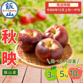 【ふるさと納税】2026年 先行予約 ＼ 秋映 （あきばえ）／ 選べる 3kg / 5kg / 10kg 長野県産 ＜出荷開始：2026年10月上旬頃〜中旬頃＞【 りんご リンゴ 林檎 フルーツ 果物 信州 産地直送 新鮮 オススメ 美味しい贈答 ギフト 長野県 飯山市 】（At)