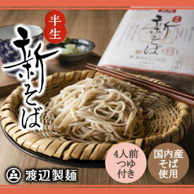 【ふるさと納税】【2025年年越予約】渡辺製麺の信州そば 新そば4人前つゆ付 期間限定 年越しそば 信州八ヶ岳より_ そば 蕎麦 ソバ 新そば 信州そば ご当地 小分け 個包装 便利 備蓄 半生 常温 人気 簡単調理 国産 長野県 季節限定 製麺 つゆ付き 年越しそば 保管 【1448485】