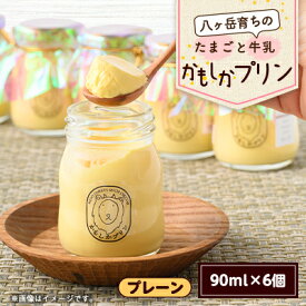 【ふるさと納税】八ヶ岳育ちのたまごと牛乳 かもしかプリン プレーン(90ml×6個)【配送不可地域：離島】【1576516】