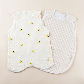 【ふるさと納税】【選べるカラー】ケラッタ スリーパー セット ( レモン × ベージュチェック or グレーチェリー×ブラックチェック) | kerata 赤ちゃん ベビー ガーゼ スリーパー マタニティ 長野県 塩尻市