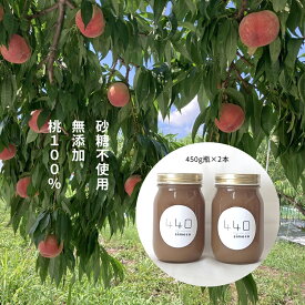 【ふるさと納税】信州産完熟桃（あかつき）のピューレ 450g瓶×2本　|　長野県　佐久市　国産　フルーツ　果物　ピーチ　無糖　無添加　もも　モモ