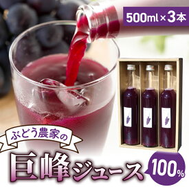 【ふるさと納税】東御市萬果園産 巨峰ジュース 3本セット 500ml 巨峰100% ぶどうジュース ストレート 無添加 ジュース 高級 ギフト プレゼント お中元 お歳暮 夏ギフト 国産 長野県東御市
