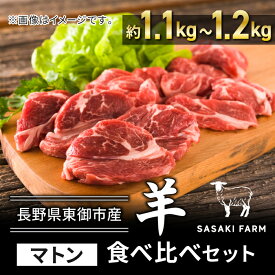 【ふるさと納税】【SASAKI FARM】羊（マトン）ロース、モモ、ヒレ食べ比べセット 合計約1.1kg〜1.2kg