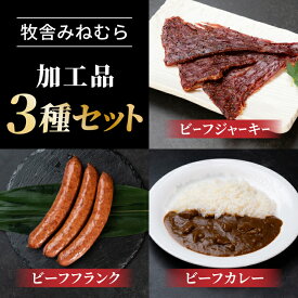 【ふるさと納税】牧舎みねむら 信州和牛セット (ビーフジャーキー・ビーフフランク・ビーフカレー)