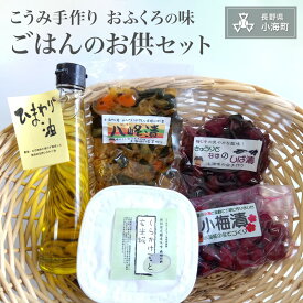 【ふるさと納税】こうみ手作りおふくろの味　ごはんのお供セット| ごはん ごはんのお供 手作り おかず しば漬け 漬物 ひまわり油