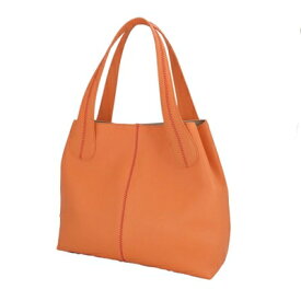 【ふるさと納税】【濱野皮革工藝のリゼトートバッグ】革の自然な風合いが上品なバッグです。(マンダリンオレンジ)【1103276】