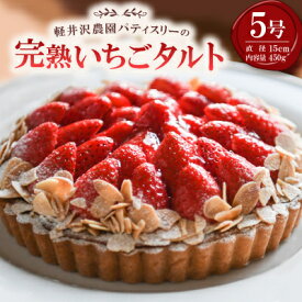【ふるさと納税】【2026年発送】軽井沢農園パティスリーの完熟いちごタルト5号【配送不可地域：離島・北海道・沖縄県・中国・四国・九州】【1591170】