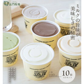 【ふるさと納税】長門牧場アイスクリーム 10個セット　【スイーツ・アイスクリーム・アイス】