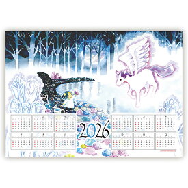 【ふるさと納税】ちくちく鳥「2026年カレンダー」「長和町絵はがきセット」 カレンダー 絵葉書 セット 長野県 長和町　お届け：2025年12月上旬～2026年11月中旬まで