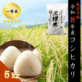 【ふるさと納税】【先行受付】令和8年産 コシヒカリ5キロ(5kg×1袋) 天然の軟水「黒耀水」育ちのお米 長野県長和町産 農家直送 一等米精白米　お届け：2026年11月2日～30日まで