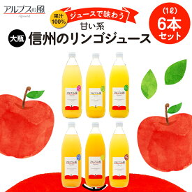 【ふるさと納税】果汁100％ジュースで味わう 信州のリンゴ 甘い系 大瓶 6本 セット 詰め合わせ ジュース りんごジュース リンゴジュース アップルジュース フルーツジュース 果実飲料 飲み物 ドリンク 飲料 信州 長野 長野県