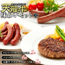 【ふるさと納税】天龍牛味わいセットB ハンバーグ フランク ソーセージ 天龍牛 黒毛和牛 長野県産 信州産 お肉 国産 希少 お酒のつまみ