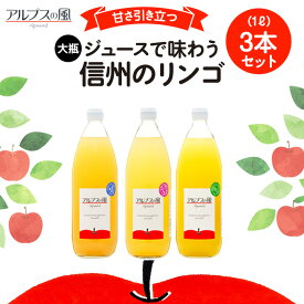 【ふるさと納税】ジュースで味わう信州のリンゴ 甘さ引き立つ 大瓶3本　【 長野県 箕輪町 】